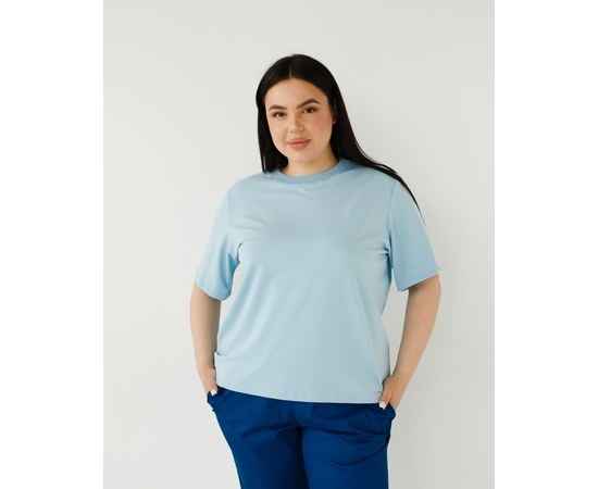 Зображення  Медична базова футболка жіноча блакитна р. 2XL, "БІЛИЙ ХАЛАТ" 498-333-924, Розмір: 2XL, Колір: блакитний