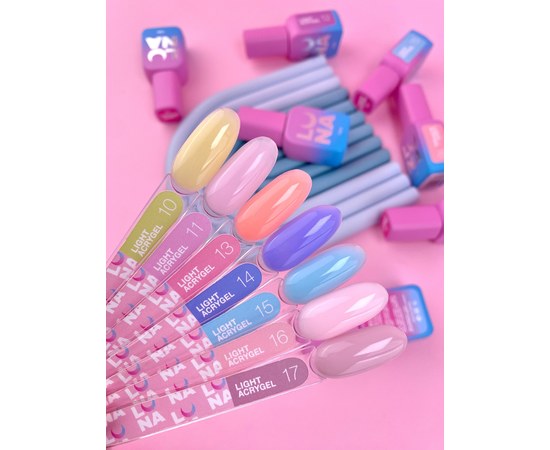 Изображение 4 Liquid modeling gel for nails LUNAMoon Light Acrygel No. 17, 30 ml, Volume (ml, g): 30, Options: 17, Color: Pink