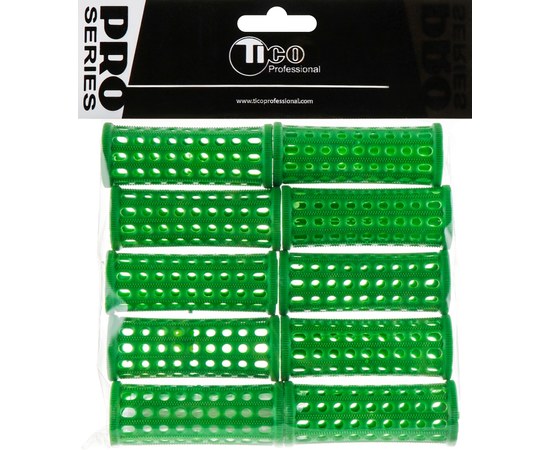 Зображення  Бігуді пластмасові TICO Professional (300103) Ø25 мм зелені, 10 шт
