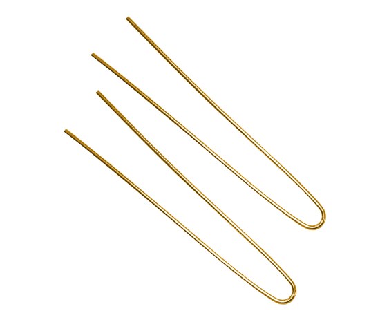 Изображение  Шпильки для волос ровные без наконечников TICO Professional (300581) 80 мм золотистые, 100 г