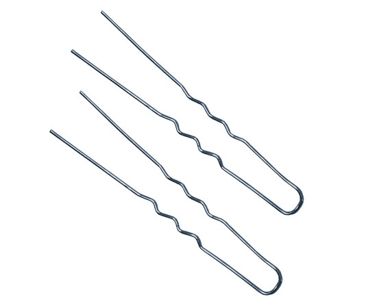Изображение  Wavy hairpins without tips TICO Professional (300638) 50 mm silver, 200 g