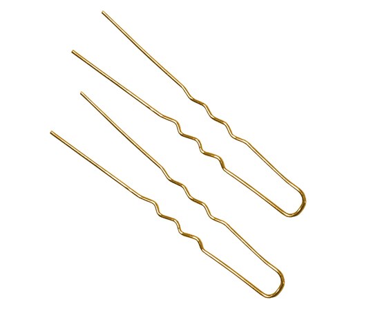Изображение  Wavy hairpins without tips TICO Professional (300639) 50 mm gold, 200 g