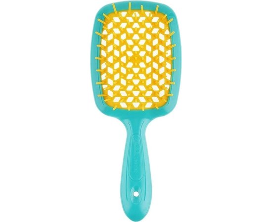 Зображення  Щітка масажна для волосся Janeke Superbrush Turquoise&Yellow 86SP226 TSE бірюзова з жовтим