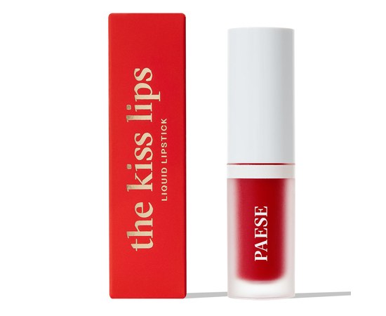 Изображение  Matte lipstick with vitamin E Paese The Kiss Lips Liquid Lipstick 06 classic red, 3.4 ml, Volume (ml, g): 3.4, Color No.: 6