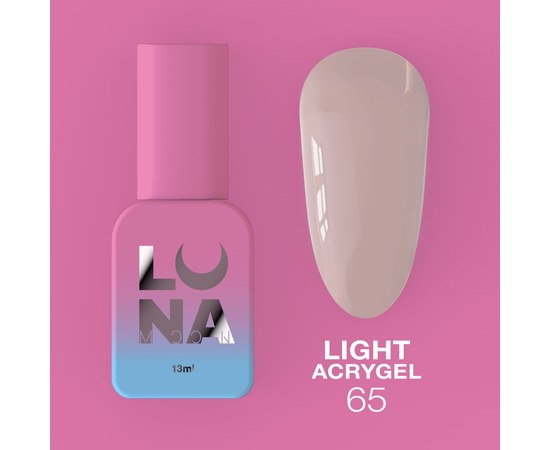 Изображение  Жидкий гель моделирующий для ногтей LUNAMoon Light Acrygel №65, 13 мл, Объем (мл, г): 13, Цвет №: 65, Цвет: Светло-розовый