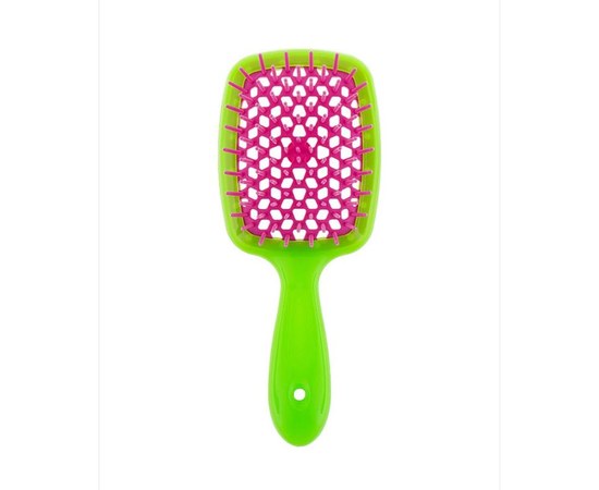 Изображение  Расческа для волос Janeke Superbrush Green&Pink 86SP226 VER салатовая с розовым