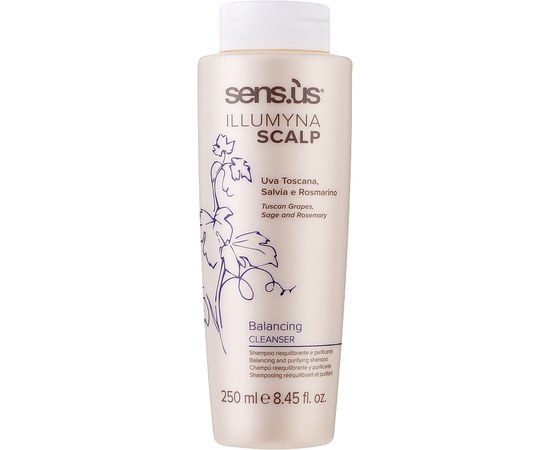 Изображение  Балансирующий и очищающий шампунь для волос Sensus Illumyna Scalp Balancing Cleanser Balancing and Purifying Shampoo, 250 мл, Объем (мл, г): 250