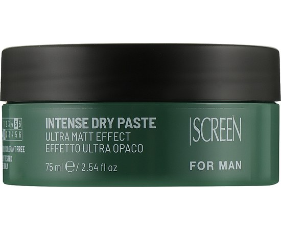 Зображення  Моделуюча глина для волосся з матовим ефектом сильної фіксації Screen For Man Intense Dry Paste, 75 мл