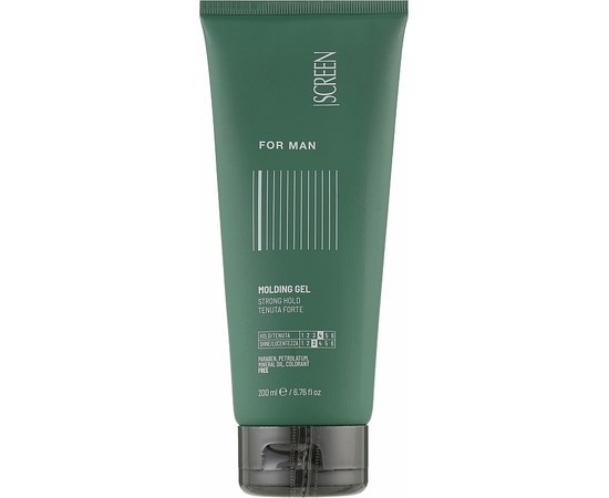 Изображение  Strong hold gel for men's hair Screen For Man Molding Gel, 200 ml