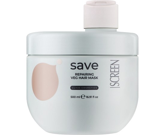 Зображення  Фітопротеїнова маска для відновлення волосся Screen Purest Save Repairing Veg Hair Mask, 500 мл, Об'єм (мл, г): 500