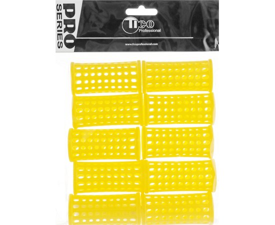 Изображение  Бигуди пластмассовые TICO Professional (300101) Ø30 мм желтые, 10 шт