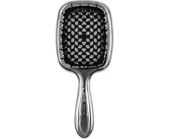 Зображення  Щітка масажна для волосся Janeke Superbrush Luxe Silver&Black CRSP230 срібна з чорним