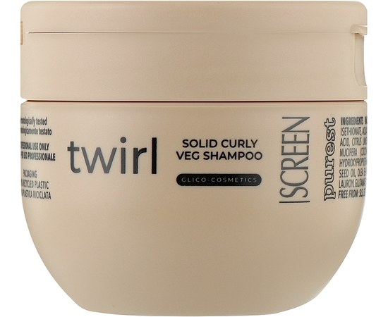 Изображение  Твердый шампунь для вьющихся волос Screen Purest Twirl Solid Curly Veg Shampoo, 100 мл