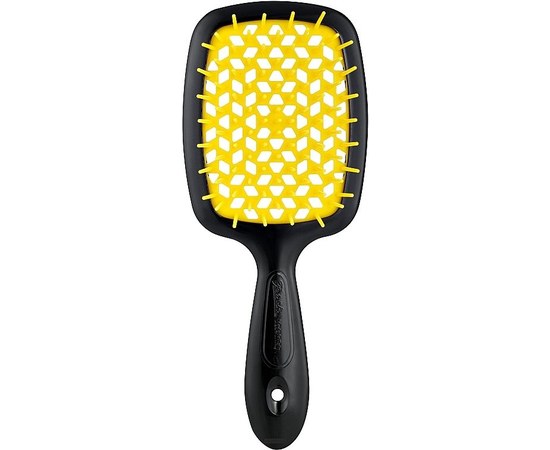 Зображення  Щітка масажна для волосся Janeke Superbrush Black&Yellow 71SP226 GIA чорна з жовтим