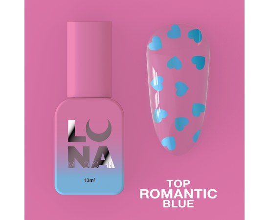 Изображение  Top for gel polish LUNAMoon Top Romantic Blue, 13 ml, Volume (ml, g): 13, Color No.: Blue