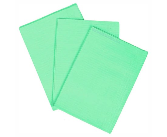 Изображение  Disposable three-layer bib napkin Fortius Pro 33x41 cm (500 pcs/box) light green