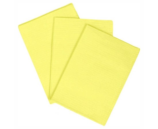 Изображение  Disposable three-layer bib napkin Fortius Pro 33x41 cm (500 pcs/box) yellow