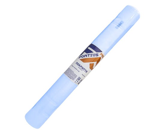 Зображення  Покриття одноразові Fortius Pro 0.8х100 м (1 рулон) зі спанбонду блакитний, Розмір простирадла: 80 см * 100 м, Колір: Блакитний
