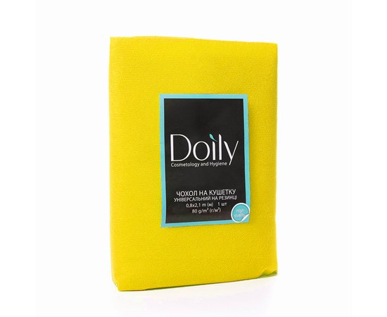 Изображение  Чехол на кушетку Doily 0.8х2.1 м (1 шт/пачка) из спанбонда 80 г/м2 желтый, Размер простыни: 80 см * 2.1 м, Цвет: Желтый
