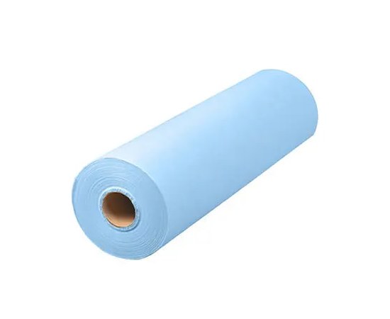 Зображення  Покриття одноразові Fortius Pro 0.8х500 м (1 рулон) зі спанбонду блакитний, Розмір простирадла: 80 см * 500 м, Колір: Блакитний
