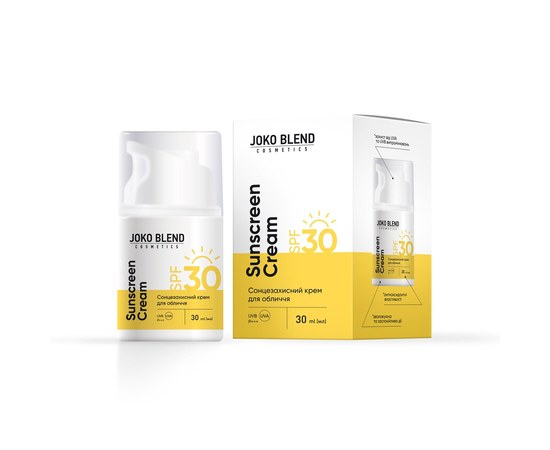 Зображення  Сонцезахисний крем для обличчя Joko Blend Sunscreen Cream SPF 30, 30 мл