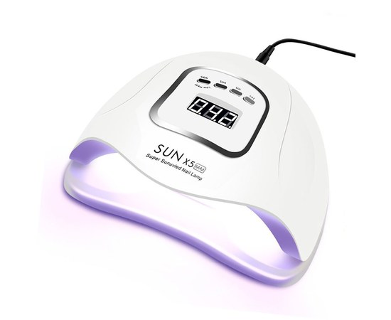 Зображення  Лампа для нігтів і шелаку SUN 5x Max UV + LED 80 Вт, Біла