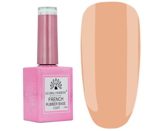 Изображение  Base for gel polish Global Fashion 15 ml French Rubber Base № 02, Color No.: 2