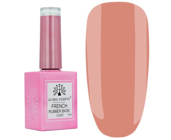 Изображение  Base for gel polish Global Fashion 15 ml French Rubber Base № 04, Color No.: 4
