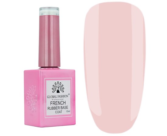 Изображение  Base for gel polish Global Fashion 15 ml French Rubber Base № 05, Color No.: 5