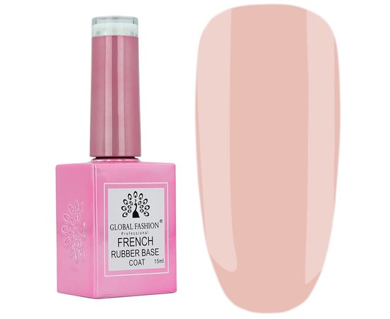 Изображение  Base for gel polish Global Fashion 15 ml French Rubber Base № 09, Color No.: 9