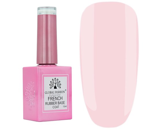 Изображение  Base for gel polish Global Fashion 15 ml French Rubber Base No. 10, Color No.: 10