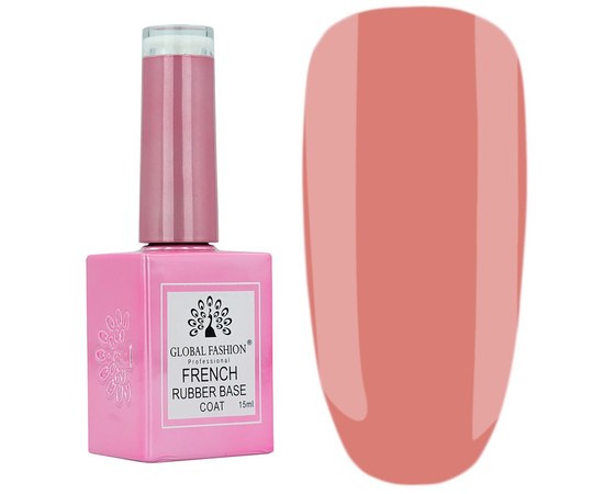 Изображение  Base for gel polish Global Fashion 15 ml French Rubber Base No. 12, Color No.: 12