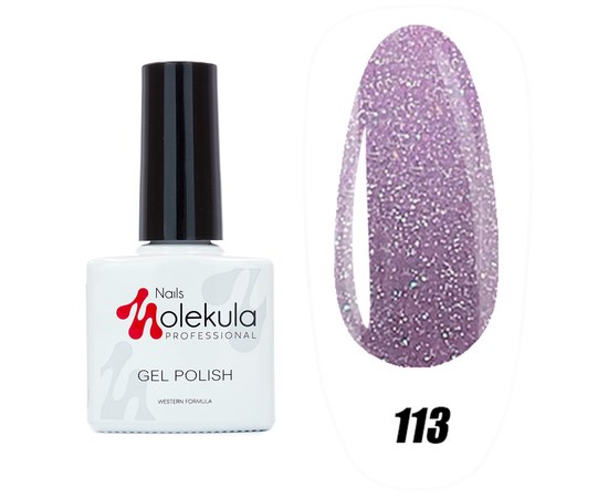 Зображення  Гель-лак для нігтів Nails Molekula Gel Polish 11 мл №113 Фіолетовий перламутр, Об'єм (мл, г): 11, Цвет №: 113