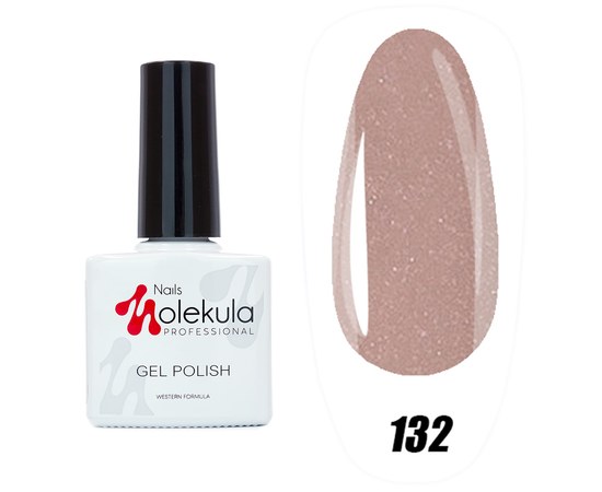 Изображение  Nails Molekula Gel Polish 11 ml, № 132 Shimmering wet stone, Volume (ml, g): 11, Color No.: 132
