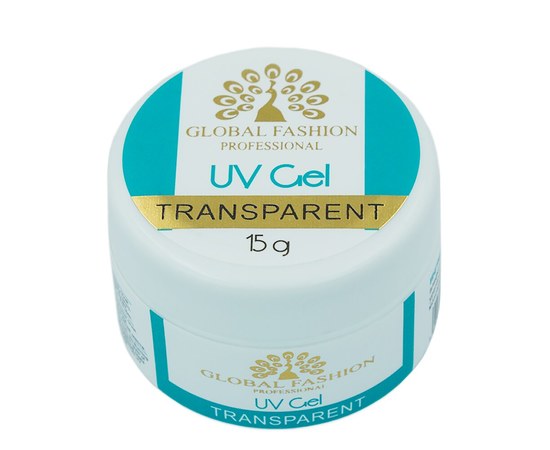 Изображение  Modeling gel for nails Global Fashion UV Gel 15 ml, Transparent