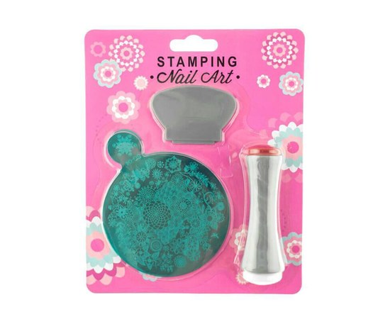 Изображение  Stamping set:: stamp + scraper + plate 4