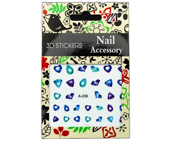 Зображення  Наклейки 3D для дизайну нігтів Nail Accessory — A-236