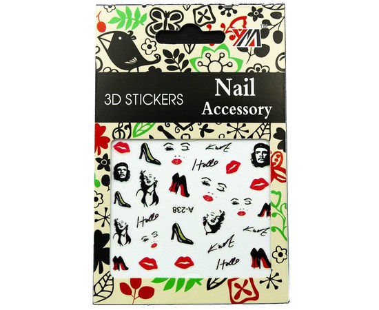 Зображення  Наклейки 3D для дизайну нігтів Nail Accessory — A-238