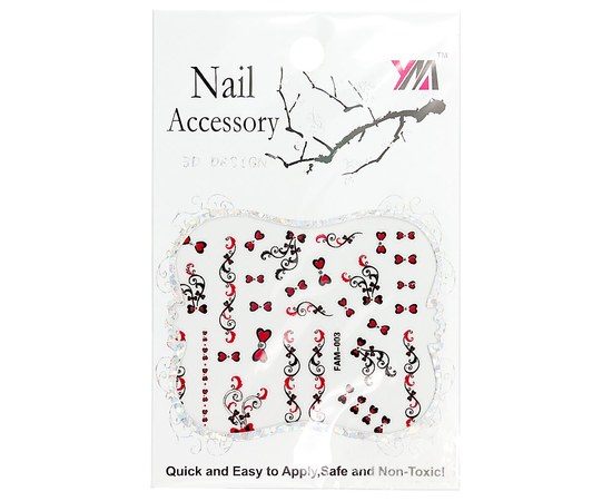 Зображення  Наклейки 3D для дизайну нігтів Nail Accessory — FAM — 003