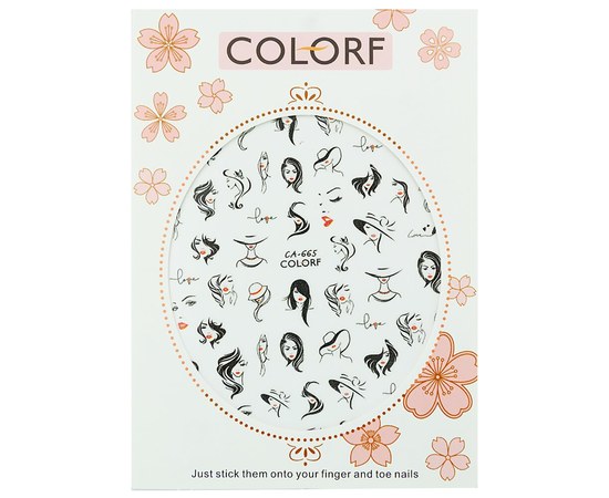 Изображение  Stickers for nail design COLORF 3D CA - 665
