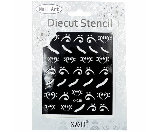 Зображення  Трафарет для манікюру Nail Art Diecut Stencil — K-002