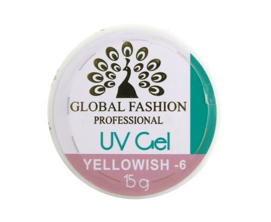 Изображение  Modeling gel for nails Global Fashion UV Gel Yellowish-6 15 ml