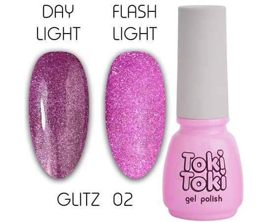 Изображение  Gel polish Toki-Toki Glitz GZ02 lilac, 5 ml, Volume (ml, g): 5, Color No.: 2