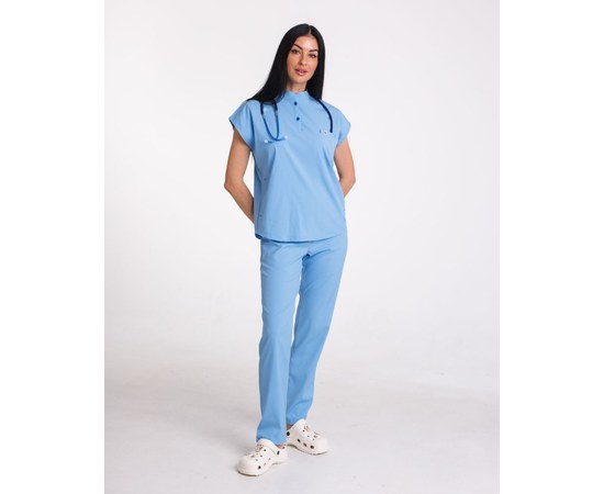 Изображение  Медицинский костюм женский Сидней голубой р. 42, "БЕЛЫЙ ХАЛАТ" 497-333-677, Размер: 42, Цвет: голубой