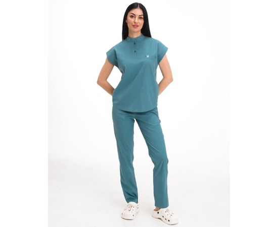 Изображение  Medical women's suit Sydney azure-gray s. 40, "WHITE COAT" 497-428-677, Size: 40, Color: azure gray