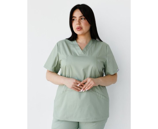 Зображення 3 Медичний костюм жіночий Топаз фісташковий +SIZE р. 60, "БІЛИЙ ХАЛАТ" 492-396-705, Розмір: 60, Колір: фісташковий