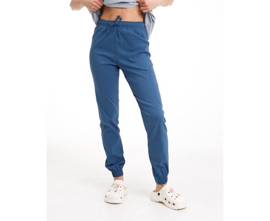 Изображение  Медицинские брюки женские джогеры стрейч синие р. 48, "БЕЛЫЙ ХАЛАТ" 501-322-730, Размер: 48, Цвет: синий