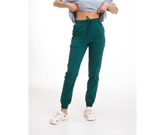 Изображение  Медицинские брюки женские джогеры стрейч зеленые р. 42, "БЕЛЫЙ ХАЛАТ" 501-350-730, Размер: 42, Цвет: зеленый