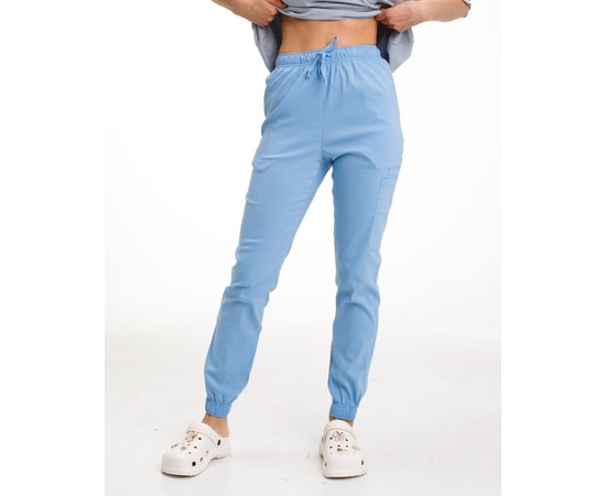 Зображення  Медичні штани жіночі джогери стрейч блакитні р. 42, "БІЛИЙ ХАЛАТ" 501-333-730, Розмір: 42, Колір: блакитний