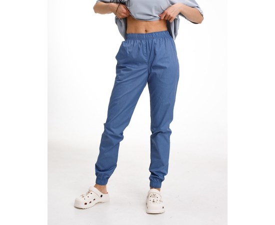 Изображение  Медицинские брюки женские джогеры джинс р. 46, "БЕЛЫЙ ХАЛАТ" 303-400-730, Размер: 46, Цвет: джинс